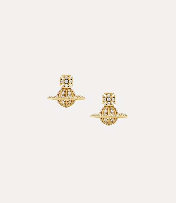 Vivienne Westwood Charlotte Bas Relief Earrings in GOLD/WHITE CZ